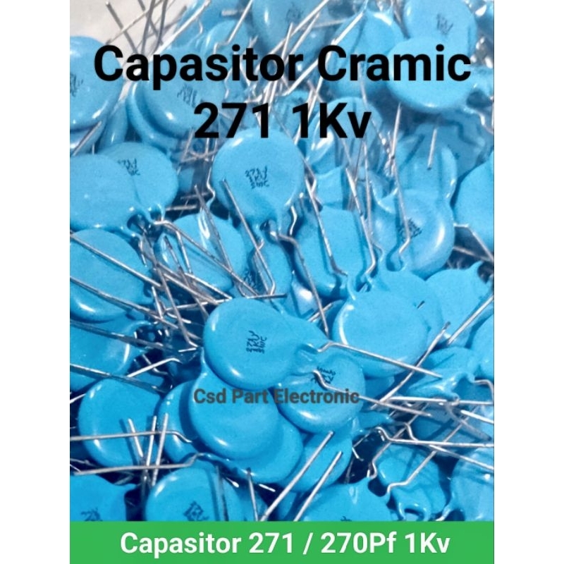 ( 1 Biji )Capasitor Cramic 271 / 270pf 1kv kapasitor kramik Biru