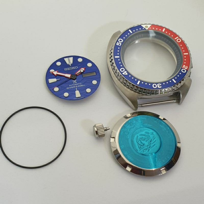 Seiko Diver Turtle Blue Dial Case Set 44,5mm Nh36, 7s26, 4r36