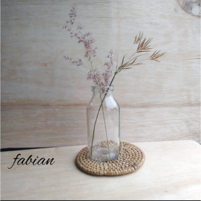 Vas botol kaca aesthetic / vas bunga kering unik pajangan dinding dan meja