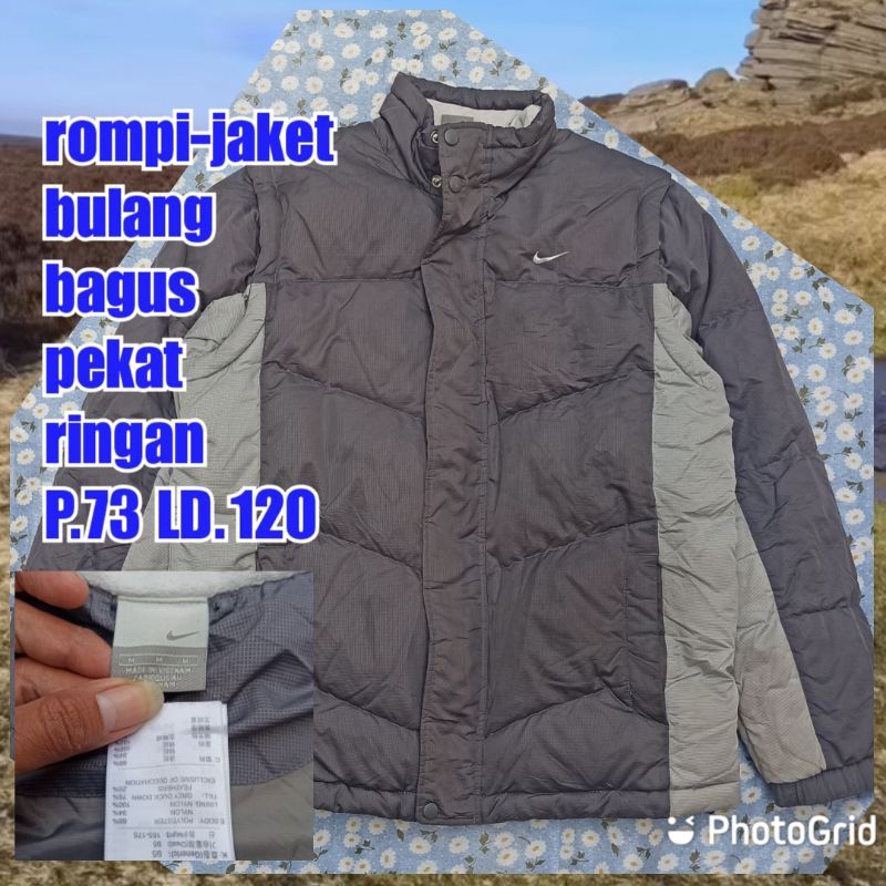 jaket rompi vest gunung outdoor puffer gelembung tebal winter salju bulang bulu angsa nike