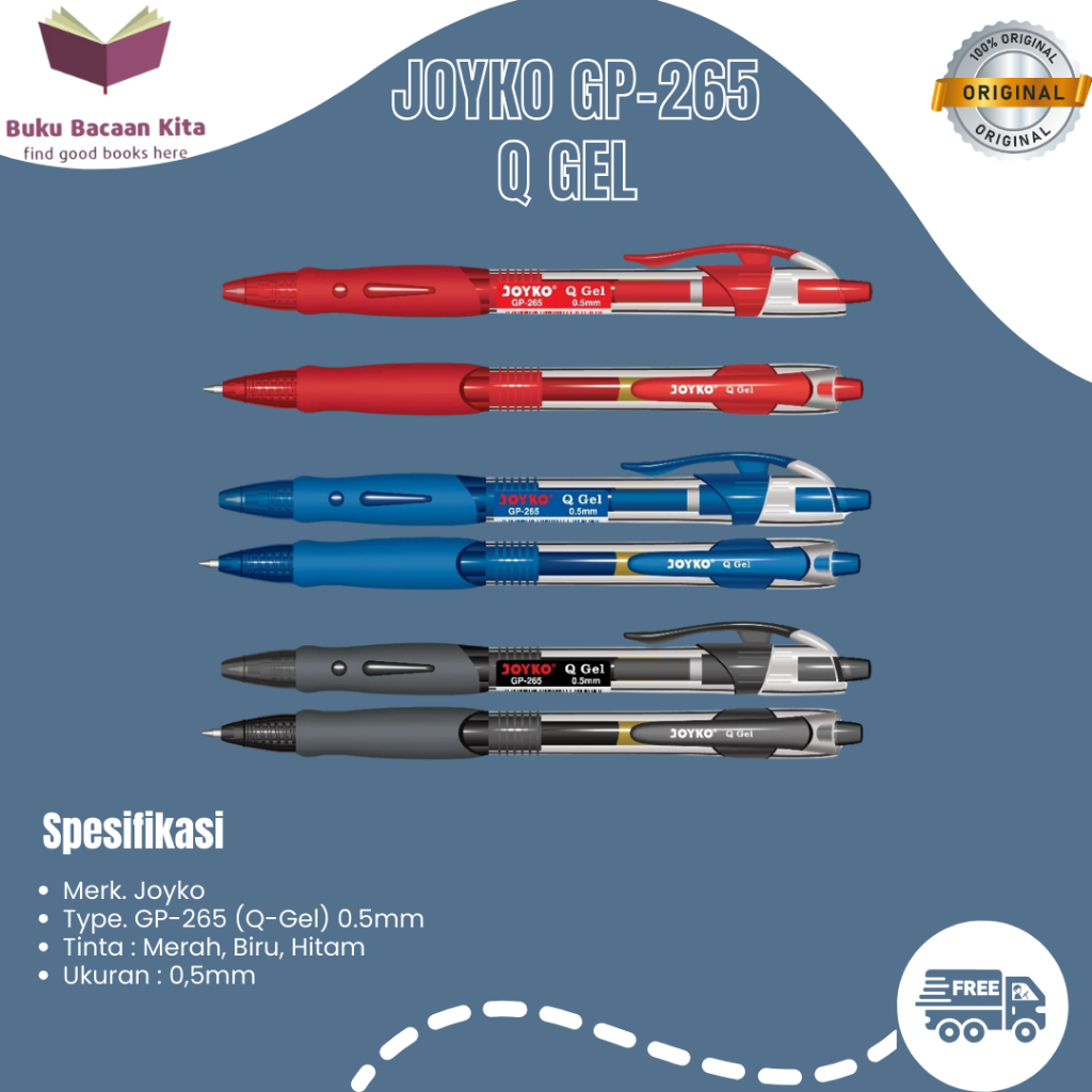 

JOYKO - gel pen gp-265 q-gel 0.5mm biru, Minimal order 2 pcs