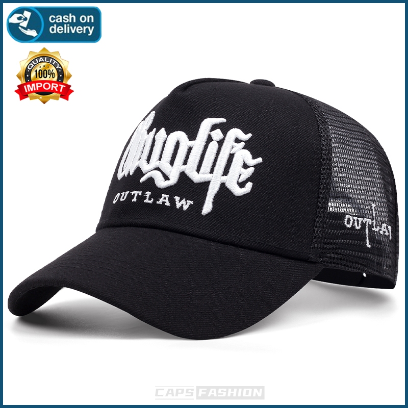 New summer topi baseball pria topi trucker Thuglife sulaman fashion net snapback cap hat sport outdo