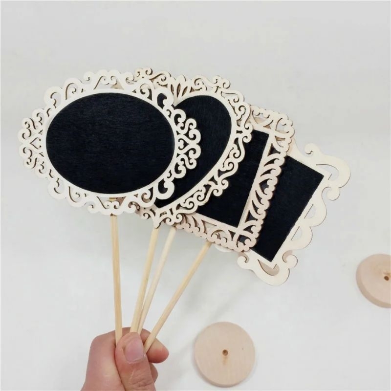 

10pcs Papan Tulis Mini Bahan Kayu Blackboard Mini Chalkboard Mini
