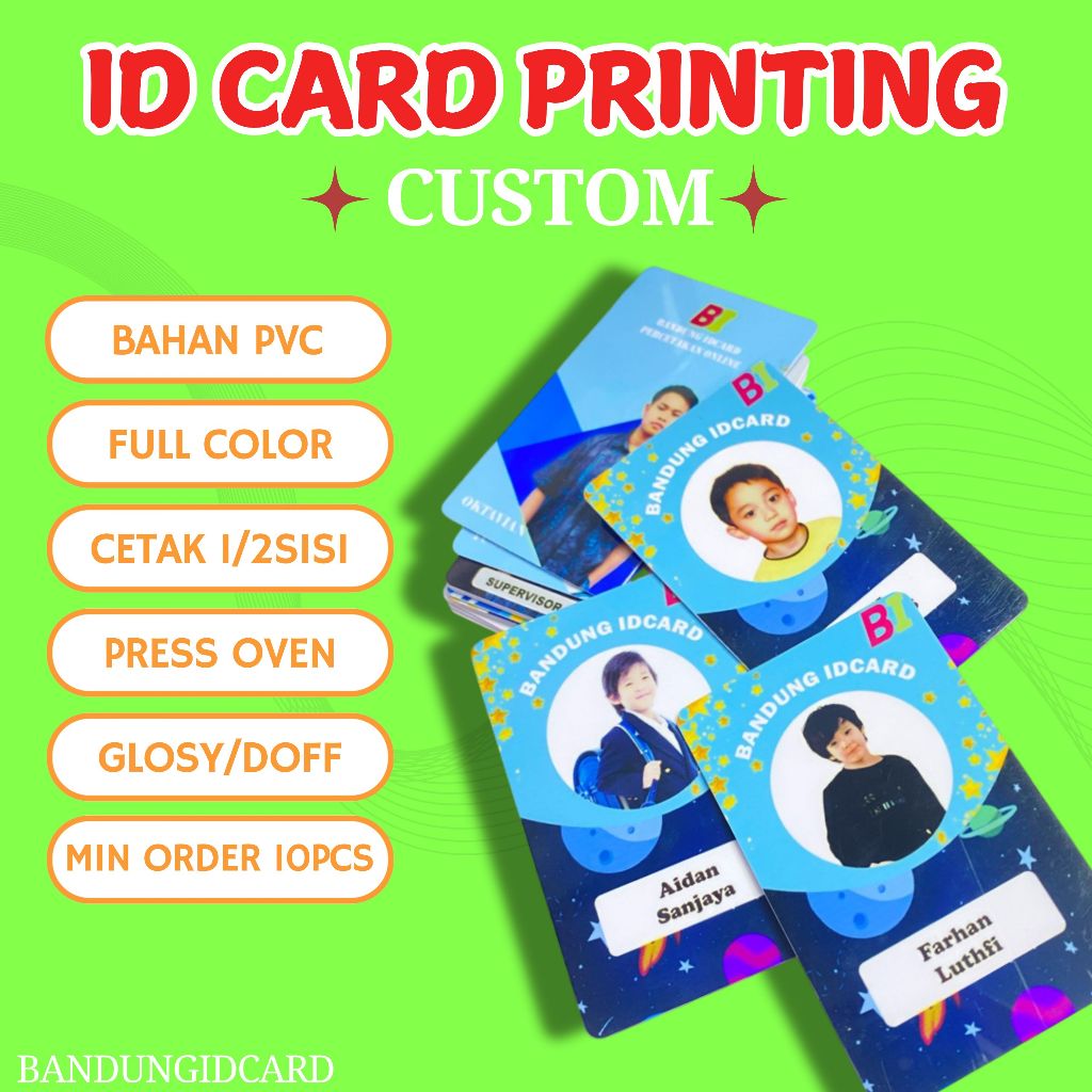 

cetak idcard custom/idcard name tag/mamber card/cetak custome photocard id card bahan pvc awet