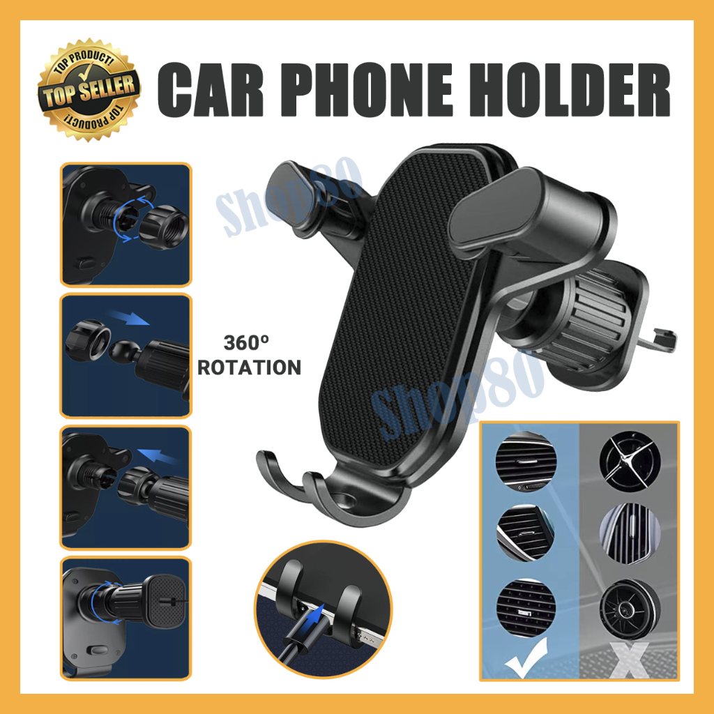 Phone Holder Car  Air Vent Tempat Dudukan Handphone Stand Peyangga Hp Lubang Ventilasi AC Mobil Grav