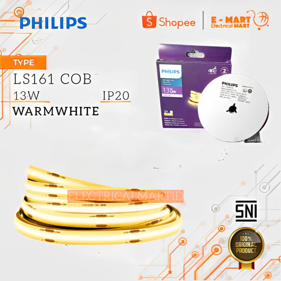 Lampu Philips LED Strip LS161 COB 13W 3000K 5M 24V Kuning