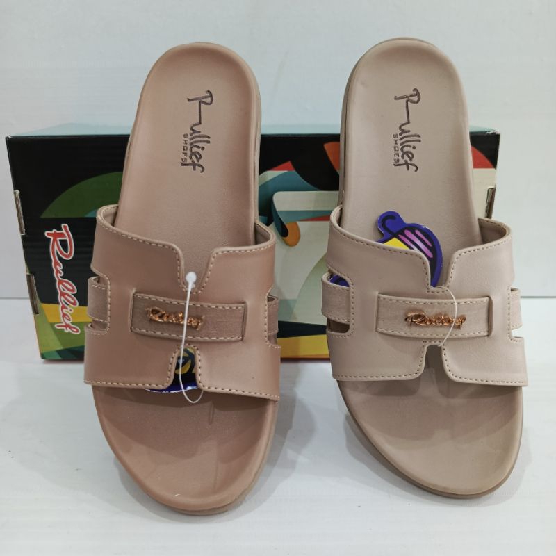 Sandal Flat Kasual Wanita Merk Rullief tipe FTK 380 | Sandal harian Rullief Wanita | Sandal Kasual C