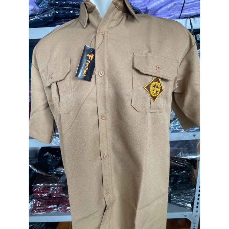 FERDIANT baju seragam Pramuka lengan pendek kain LARICI