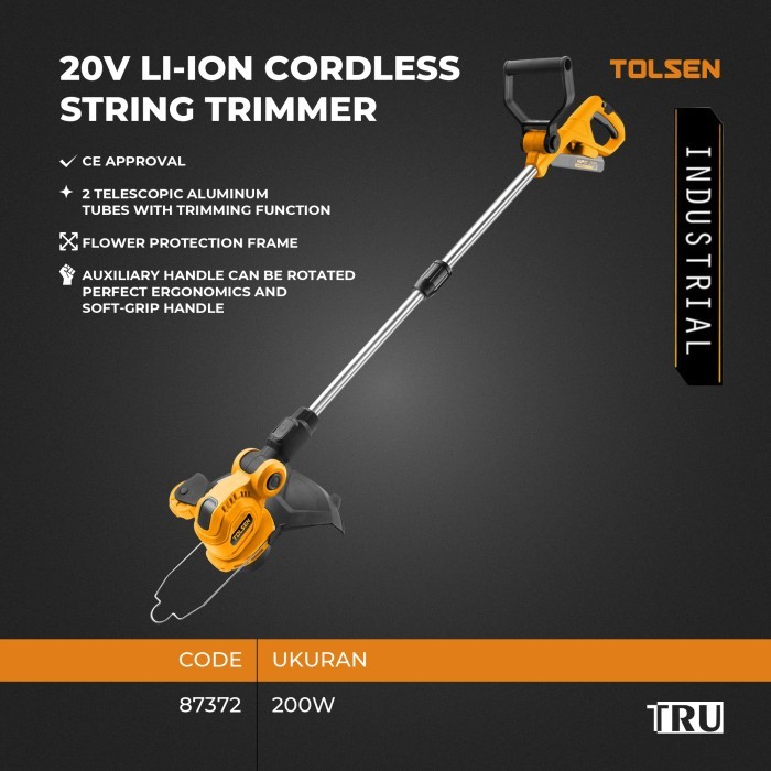 TOLSEN 20V Li - Ion Cordless String Trimmer Potong Rumput Baterai - 87372