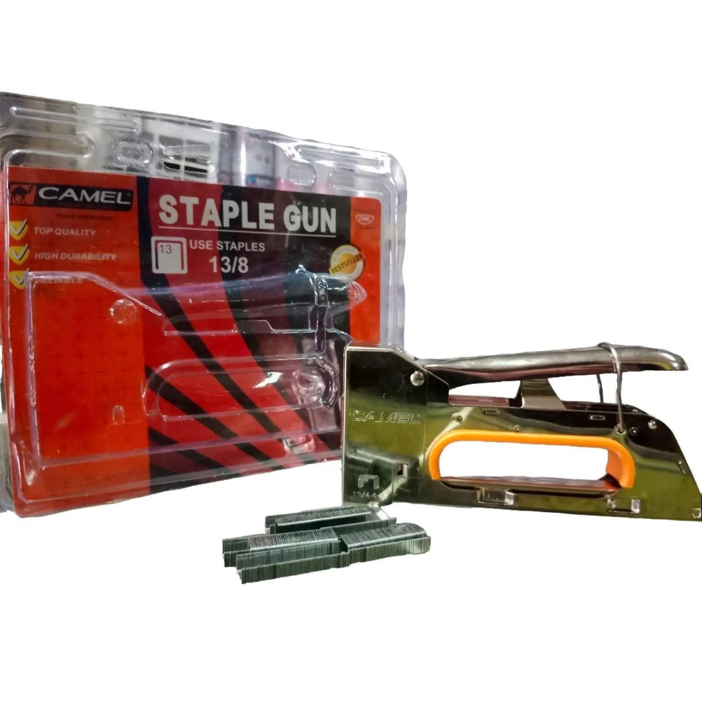 Staples Steples Stepler Gun Tembak Jok Motor mebel kursi jok kulit sofa