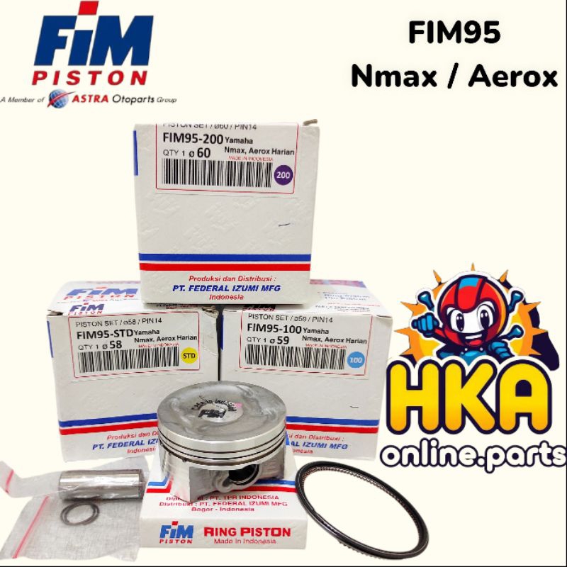 FIM Piston Kit Set Nmax Old New Aerox WR 155 STD/50/100/200 FIM95 FIM 95 Original Federal Izumi