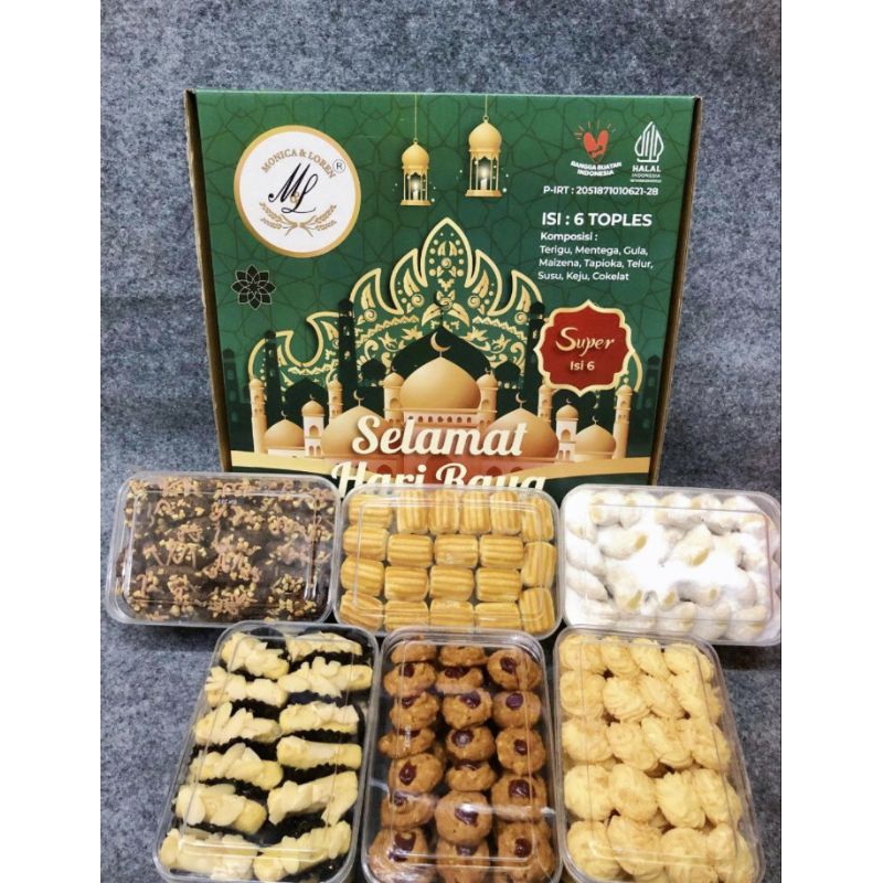 

HAMPERS KUE KERING MONICA LOREN SUPER 6 TOPLES - HAMPERS IDUL FITRI 2025 - HAMPERS KUE HARI RAYA IDUL FITRI 2025 - HAMPERS KUE IDUL FITRI 2025 - HAMPERS LEBARAN MURAH - HAMPERS MURAH