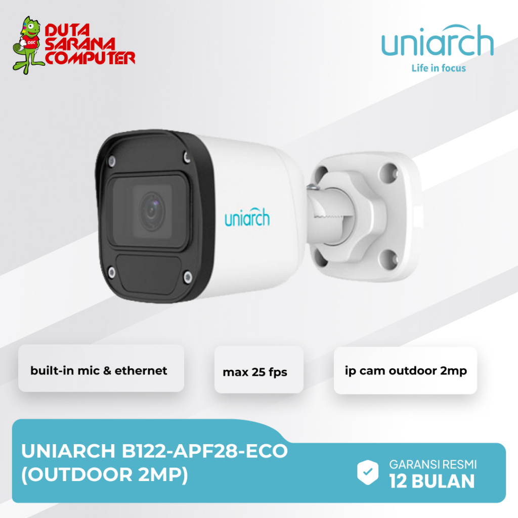 UNIARCH IPC-B122-PF28 2MP Mini Fixed Bullet IP Camera CCTV