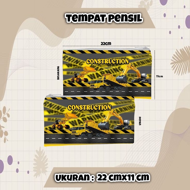 

Tempat Pensil Karakter Kartun Lucu EXCAVATOR Untuk Semua Acara Ukuran 21x11cm