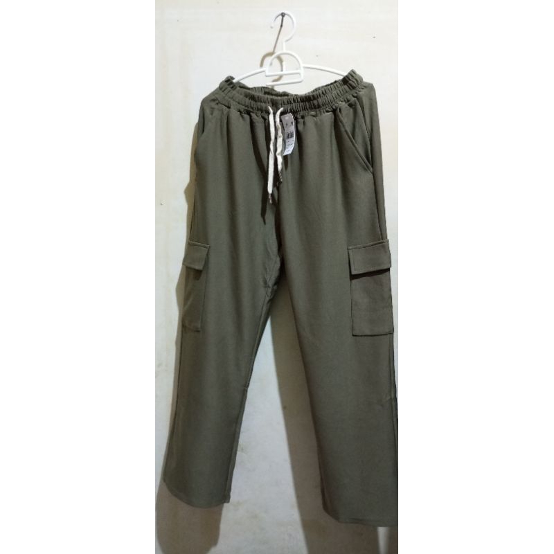 PL celana wanita kargo baggy - Army