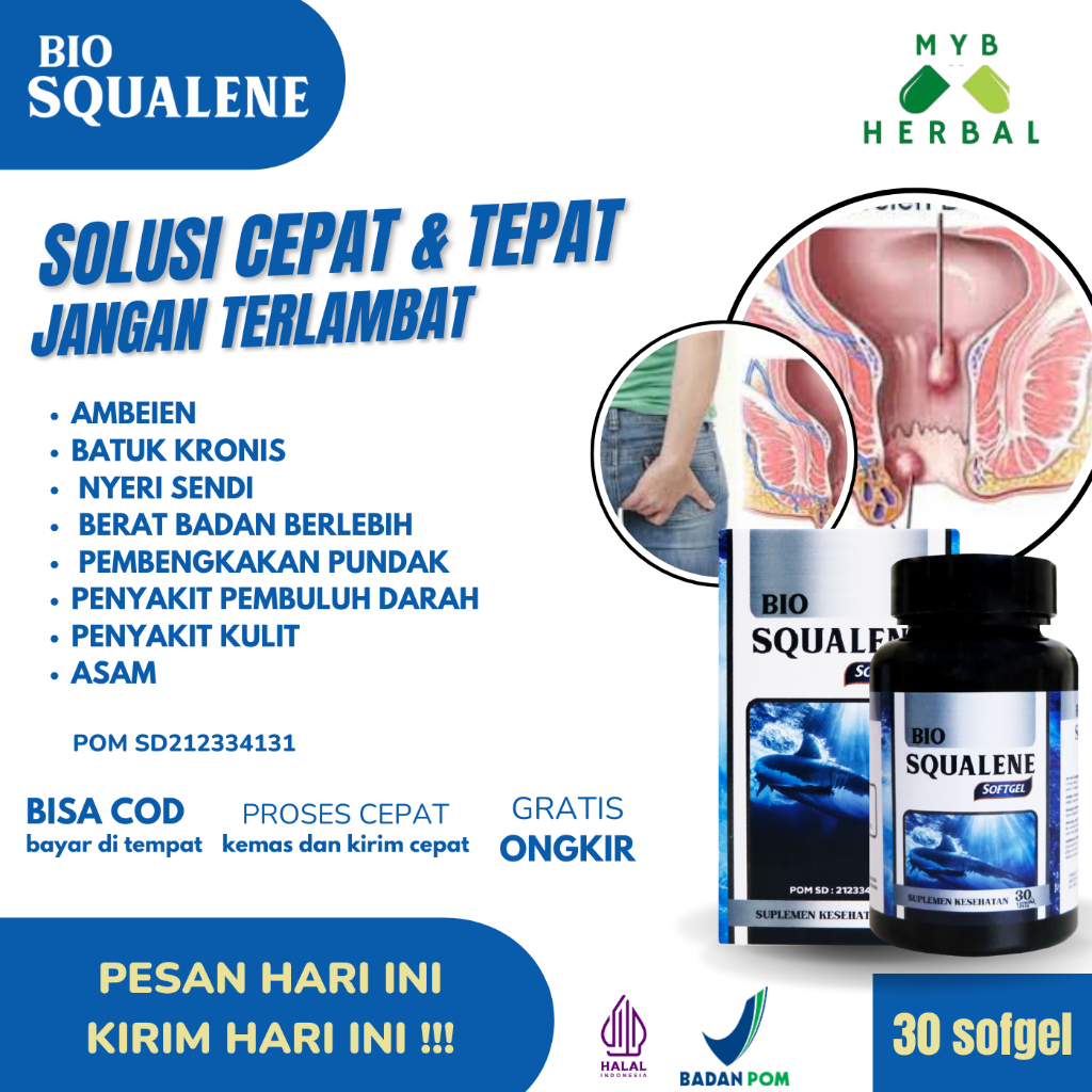 Bio Squalene Softgel Oil Vitamin Untuk Ambeien