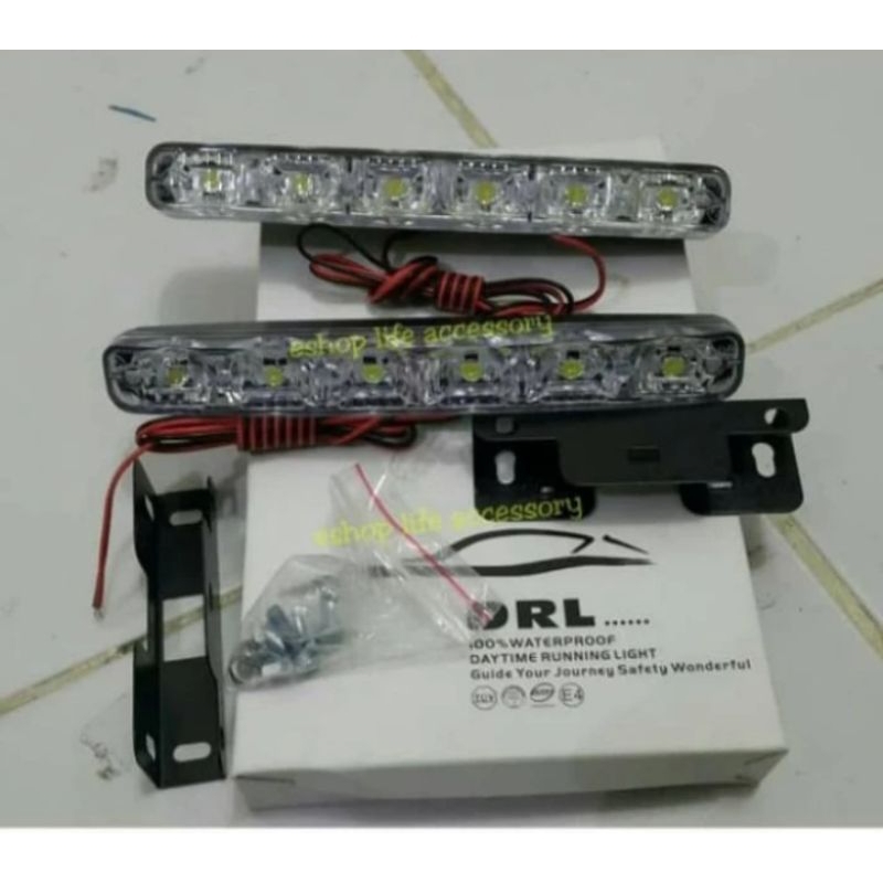 Lampu Led DRL Bemper Grill Mobil 6 Titik Putih Putih