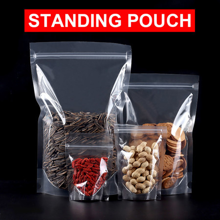 Standing Pouch Snack Plastik Kemasan Snack Plastik Klip Berdiri Double Seal Murah Plastik Klip Makan