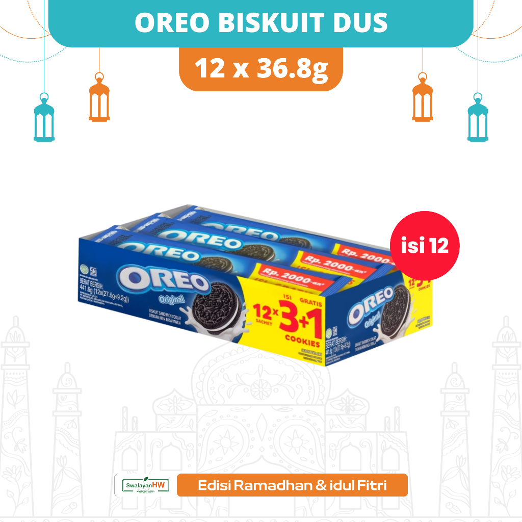 

OREO BISKUIT BOX/ DUS ISI 12 x [27.6g+9.2g] I ED 12 2025 I BISKUIT SANDWICH COKLAT DENGAN KRIM