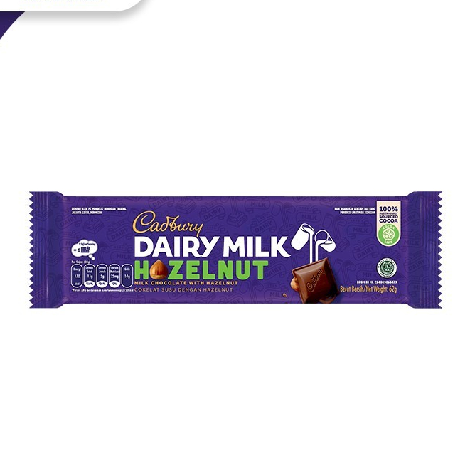 

Cadbury Cokelat rasa Hazelnut 62 Gram