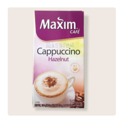 

Maxim Coffee Cafe Cappuccino Hazelnut Box
