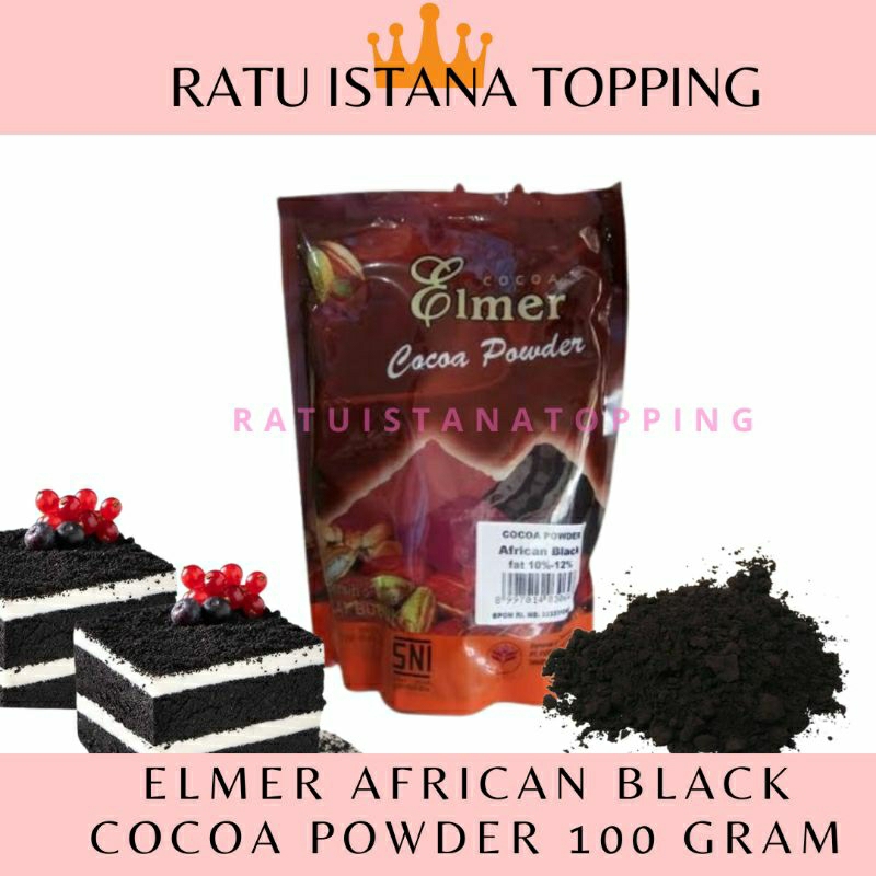 

Elmer African Black Cocoa Powder 100 Gram Cokelat Bubuk Hitam Coklat Brownies Cake