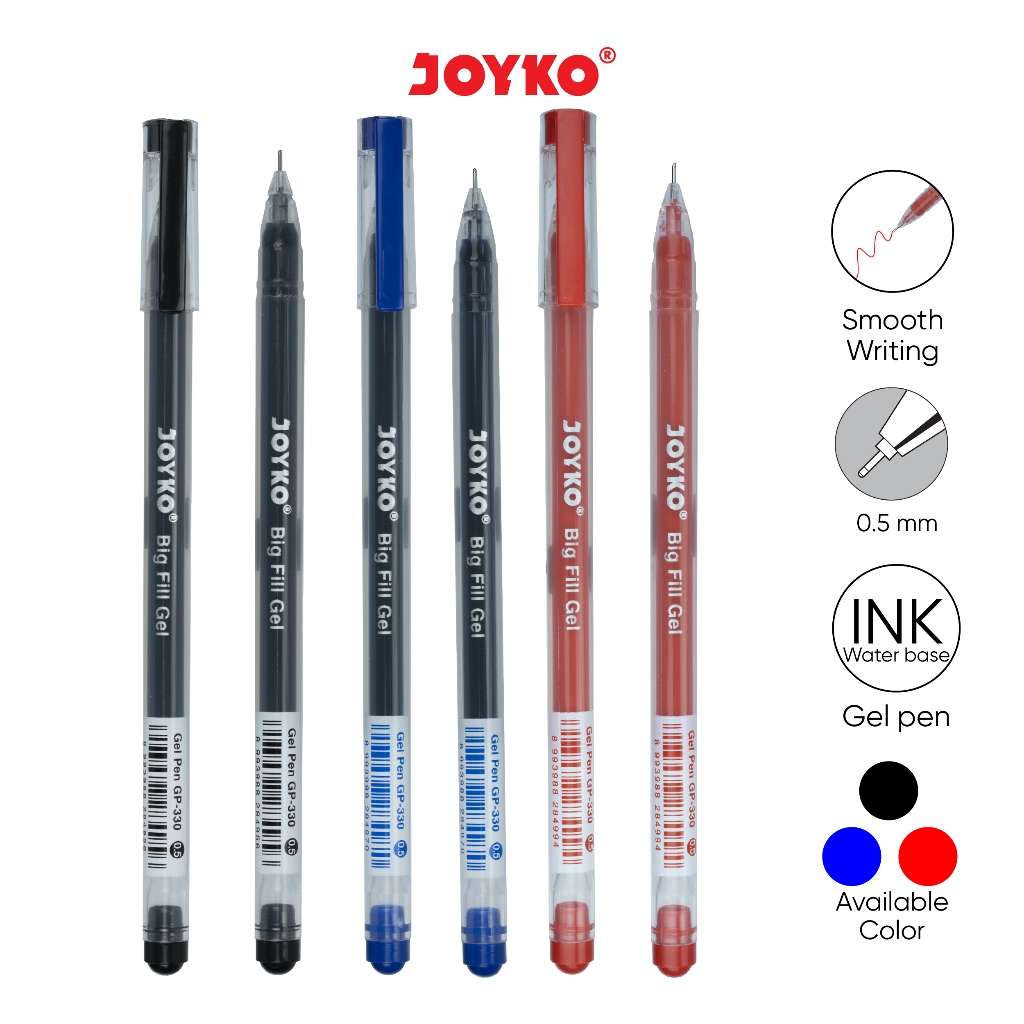 

Pulpen Joyko GP-330 BIG FILL GEL isi Tinta Lebih Banyak