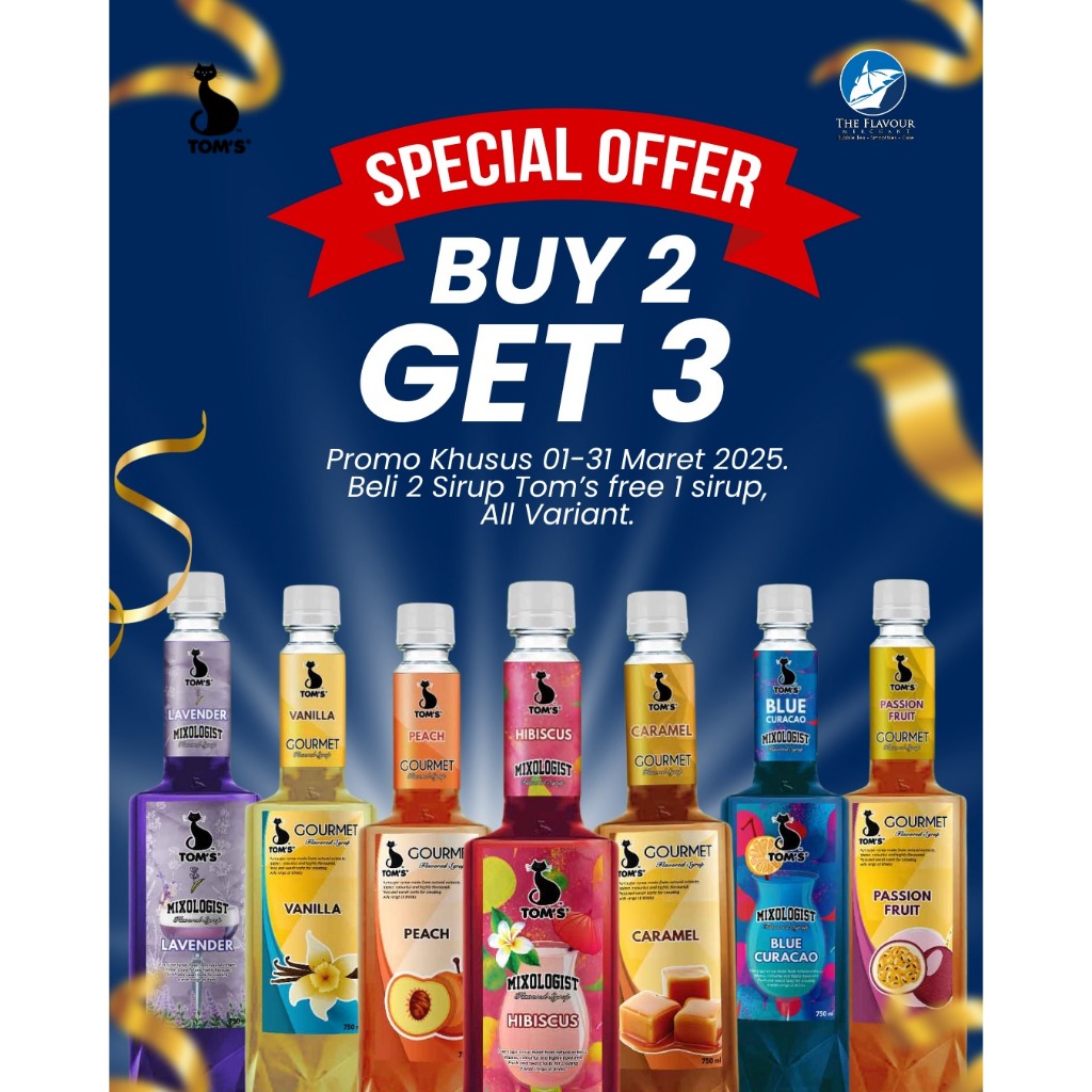 

Promo Bulan Maret Syrup Tom's All Varian Beli 2 dapat 3