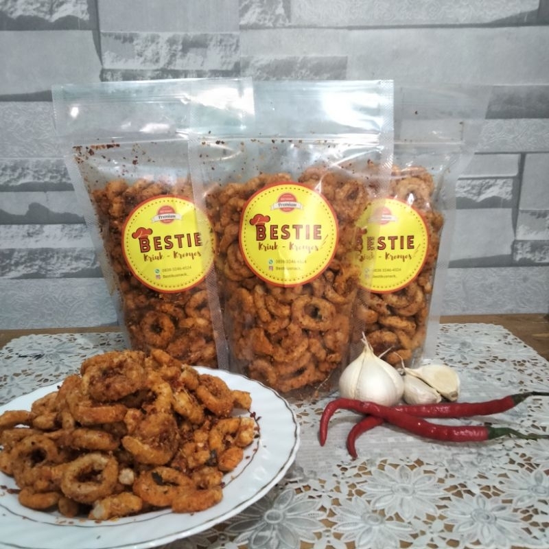 

jajanan cincin Udang kripsi gurih nikmat bestieku snack