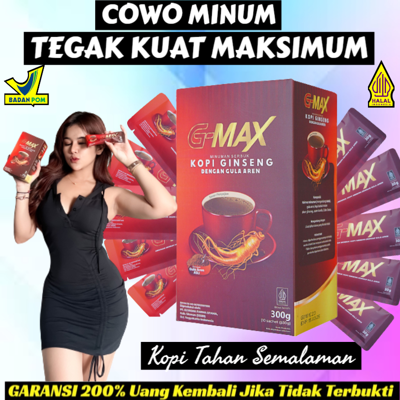 

kopi g-max kopi gingseng stamina pria bpom halal garansi 200%