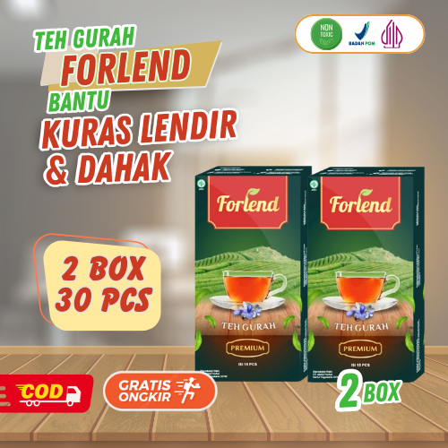 

2 BOX FORLEND Teh Gurah Kuras Dahak & Lendir, Obat Asma - BPOM HALAL 100% ALAMI