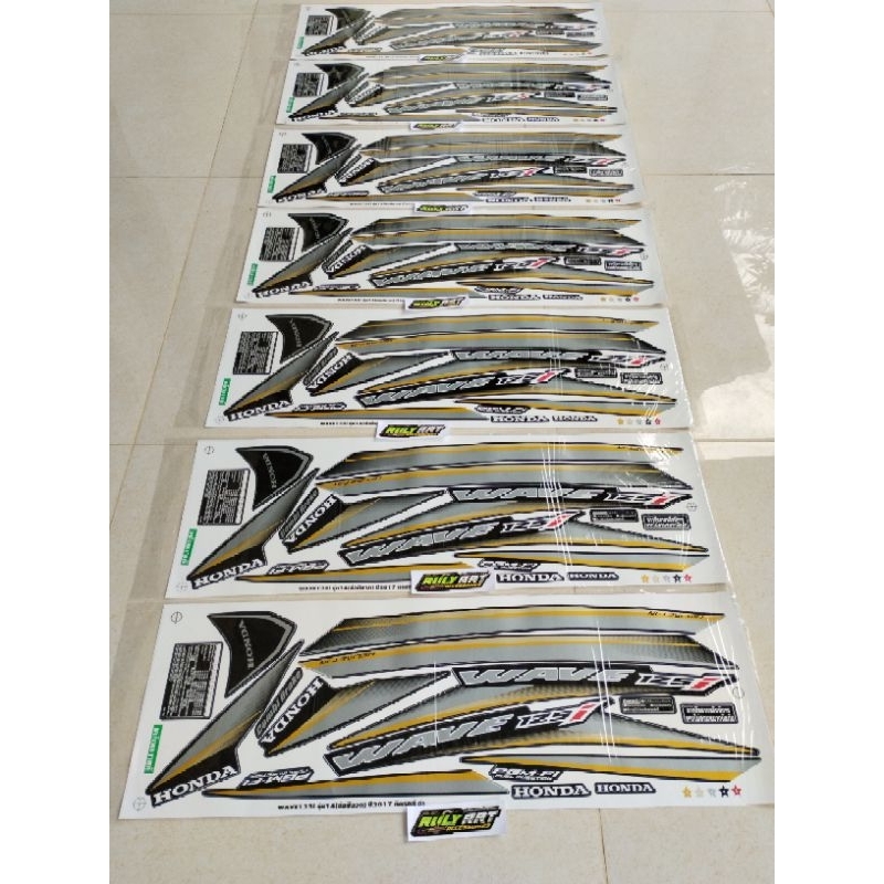 striping wave 125i supra x 125 helm in hitam