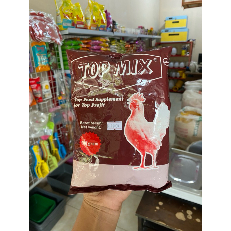 TOP MIX 500 GR SUPLEMEN AYAM PETELUR AYAM PEDAGING PENGGEMUK AYAM