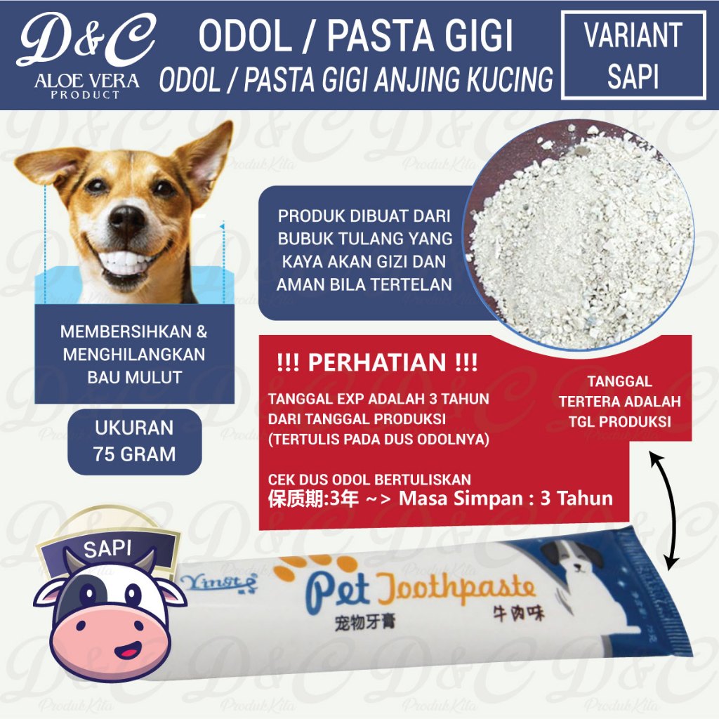 Odol Anjing Odol Kucing Pasta Gigi Anjing Kucing Variant Sapi