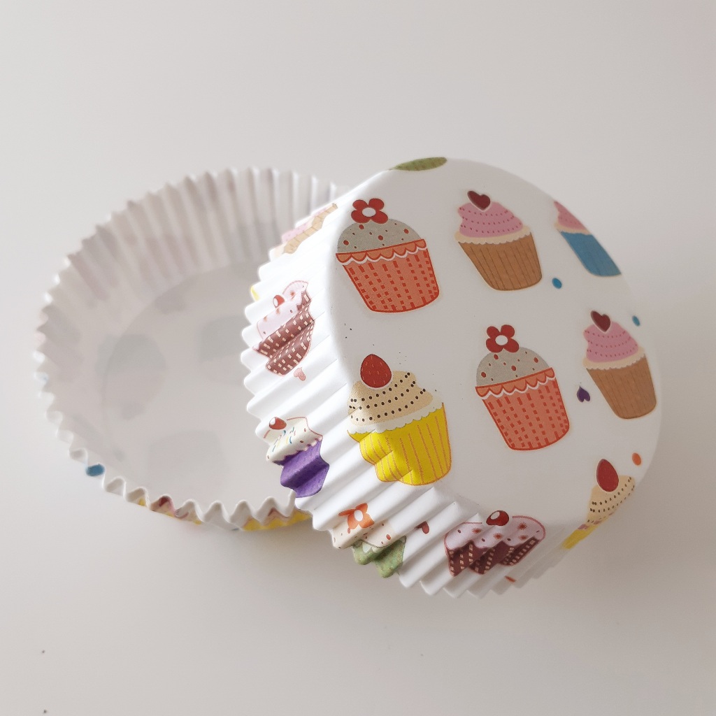 Round Cup Cake Case / Cake Case Bulat / Cup Roti Laminasi Motif ukuran 7cm