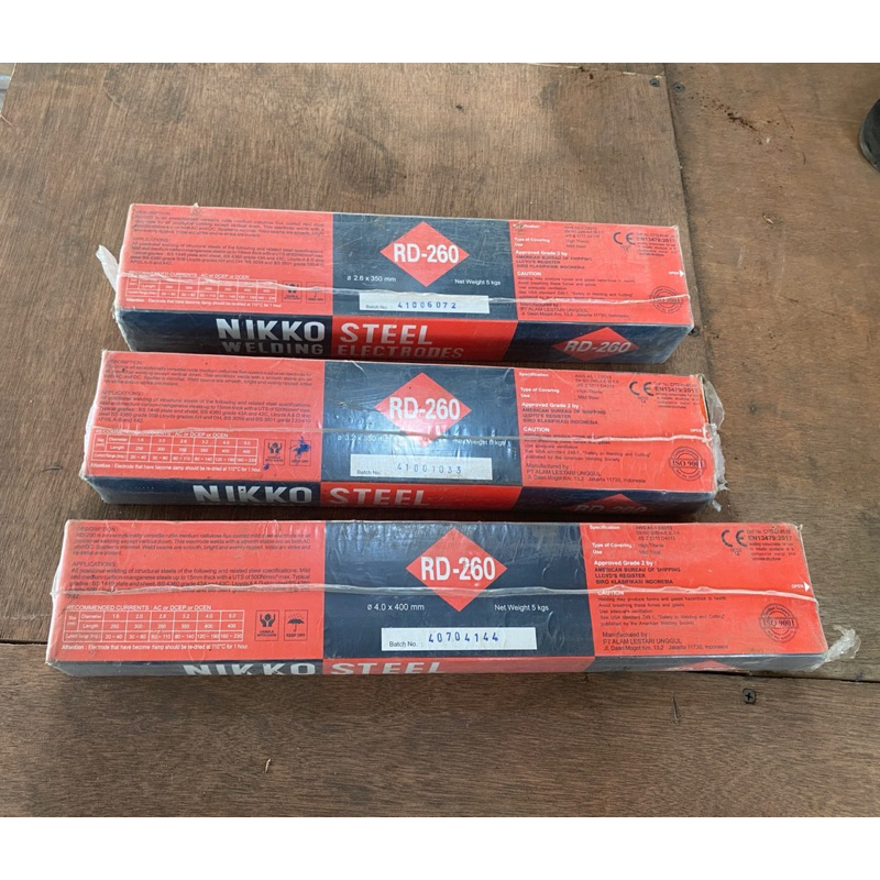 Star Kawat Las Nikko RD260 2mm 2kg / 2.6 mm 5 kg / 3.2mm 5 kg/ 4.0mm 5 kg /RD 260 STEEL