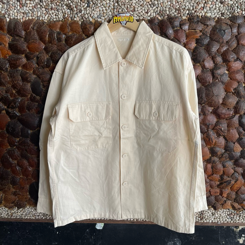 workshirt uniqlo cream