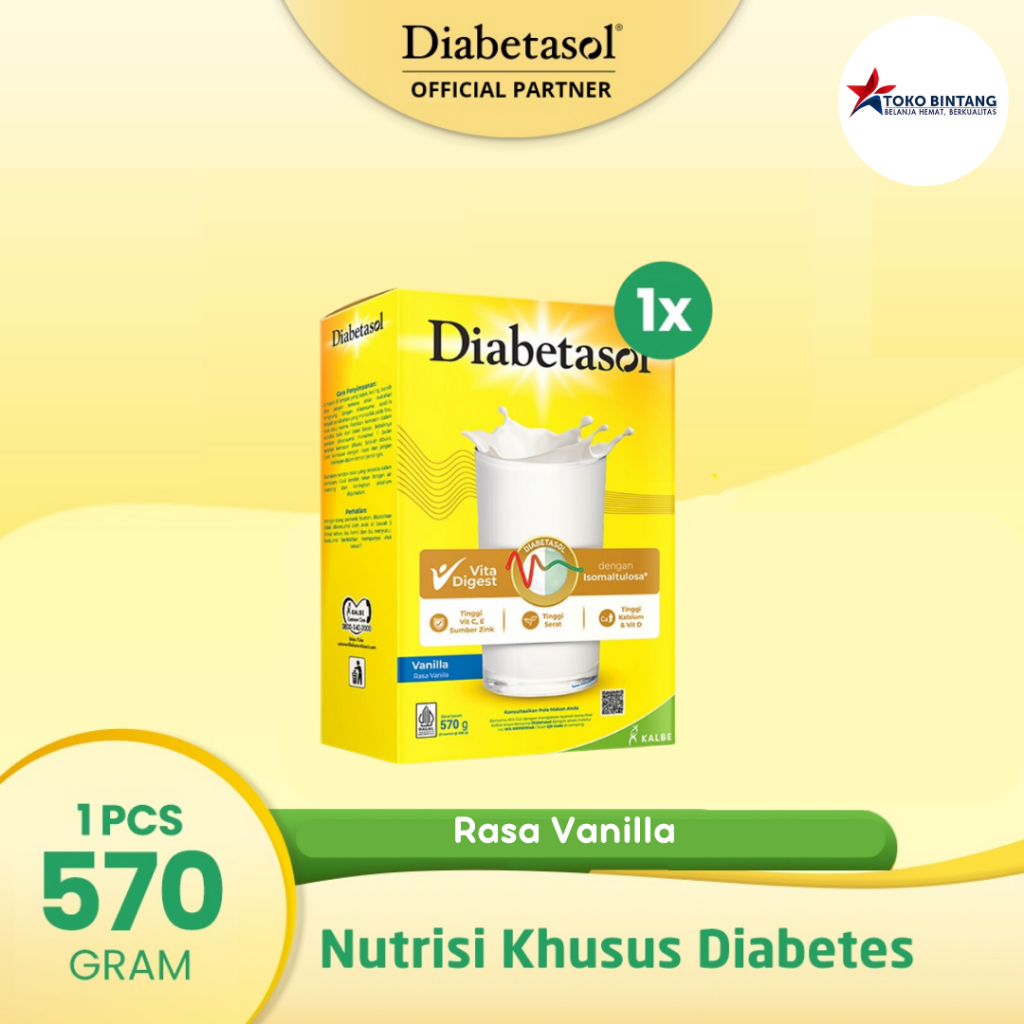 

Diabetasol 570gr - Vanila/Coklat/Capucino/Almond Oat