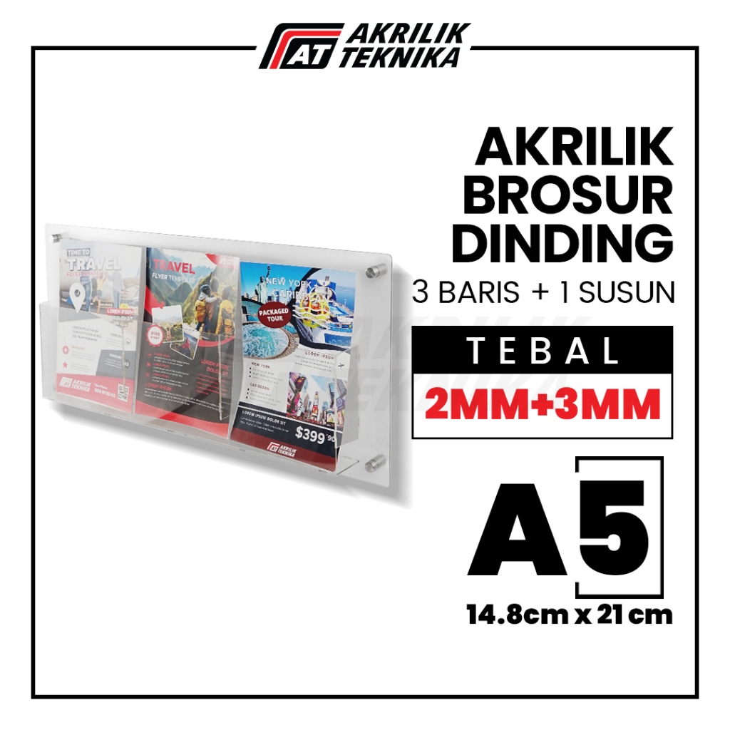 

Rak Brosur A5 3 Baris Akrilik / Display Menu Meja / Acrylic Flyer Holder