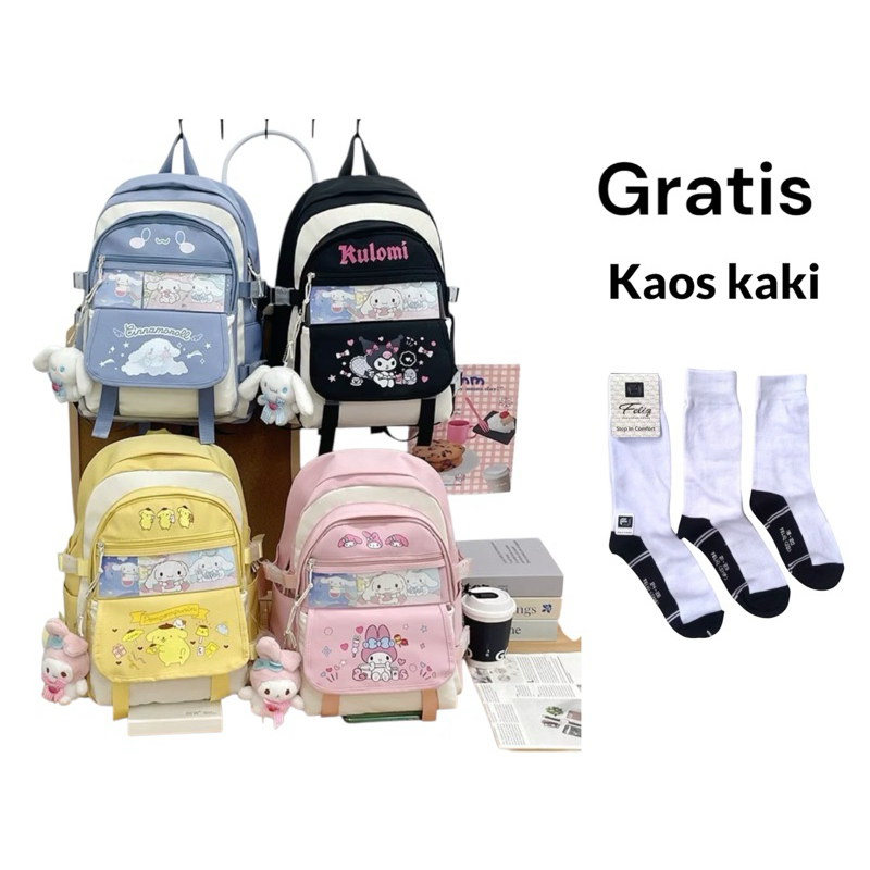 zayed - Tas Sekolah Cinnamoroll Besar/Tas kuromi/Tas ransel anak /tas cinnamoroll/tas sekolah cinnam