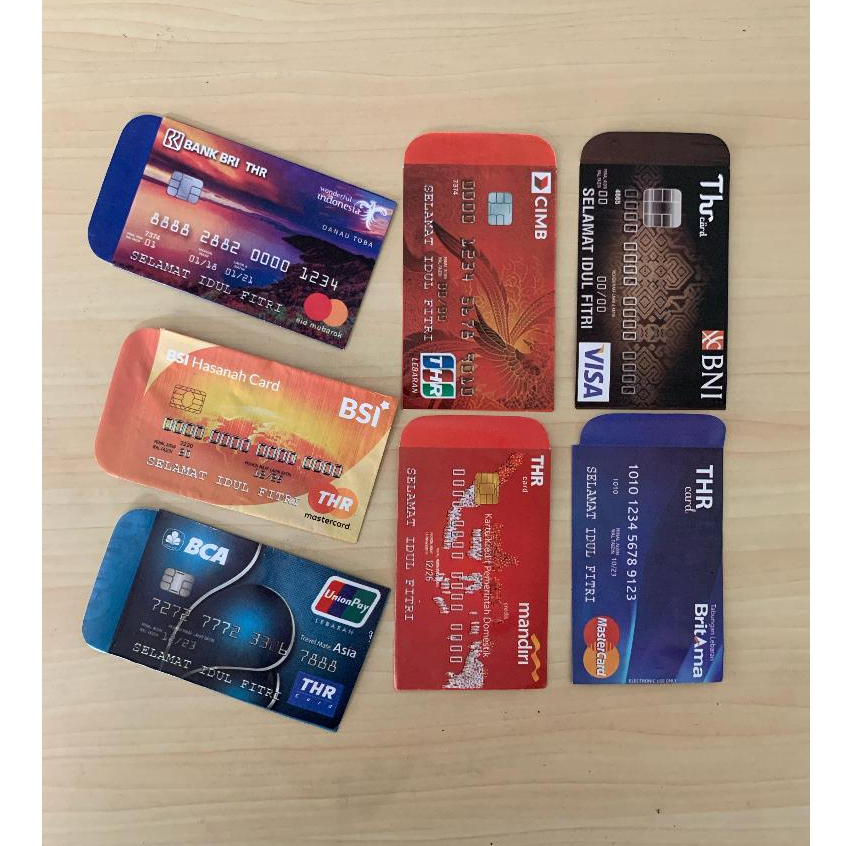 

Amplop Lebaran Muran Ampau Lebaran Motif Kartu ATM Dan Uang Mainan Isi 10Pcs