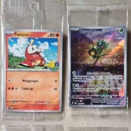 ya BISA PILIH kartu pokemon card koleksi ORIGINAL TCG Fuecoco Pikachu berkemeja batik Ogerpon Topeng