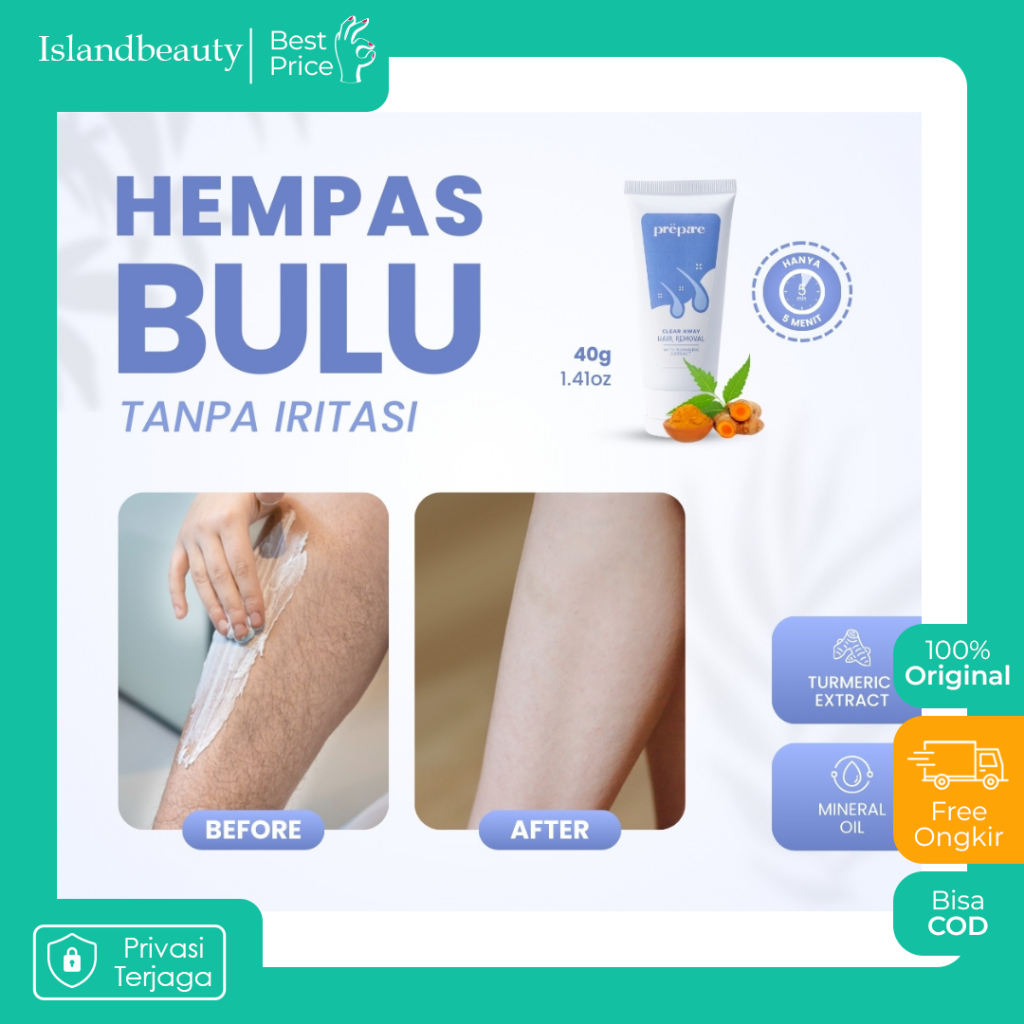 Prepare - Penghilang Bulu Ketiak Perontok Bulu Ketiak Pembersih Bulu Kaki Remover Bulu Kaki