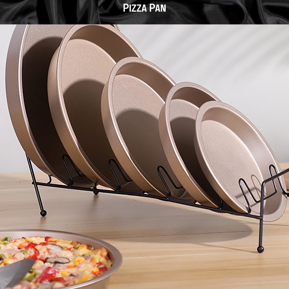 Serbuuuu Loyang Cetakan Pizza Mini Pan Anti Lengket Non Stick Premium Carbon Steel 2222426 cm