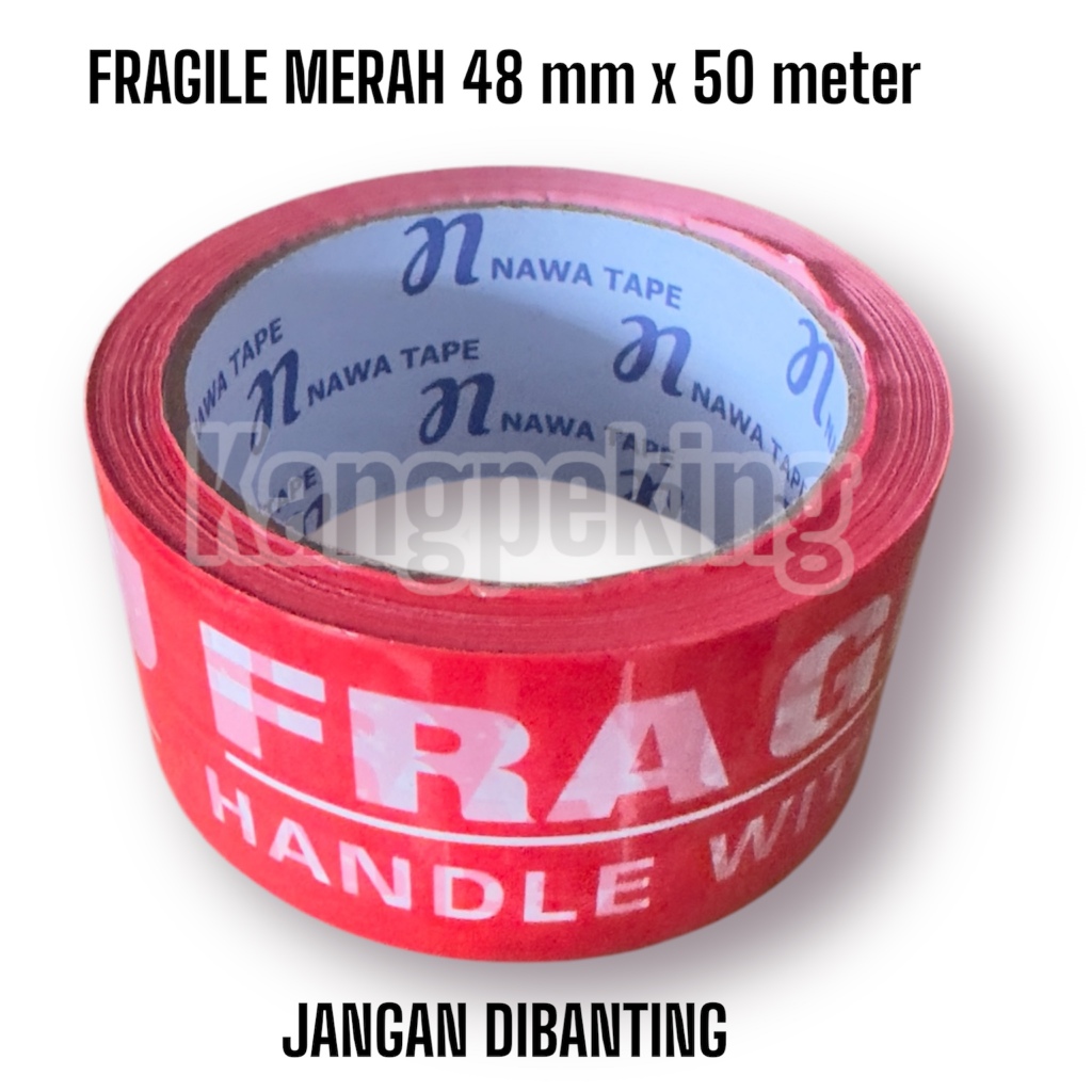 

Lakban Fragile Printing warna merah Murah Jangan Dibanting
