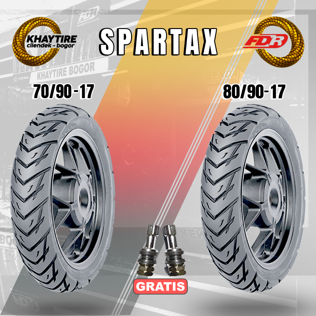 Sepasang Ban Motor FDR SPARTAX 70/90 & 80/90 Ring 17 Tubeless