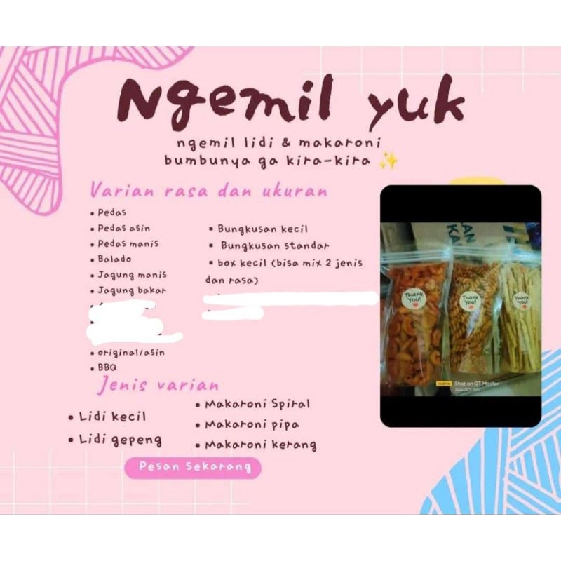 

Mie Lidi Bungkusan Kecil