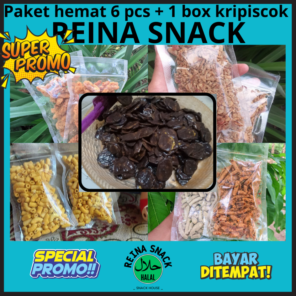 

Paket 6 pcs snack reina plus 1 box kripiscok lumer