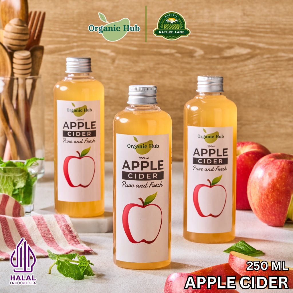 

Organic Hub Paket Hemat 3 in 1 Cuka Apel 250ml Apple Cider With The Mother Premium Organik Original
