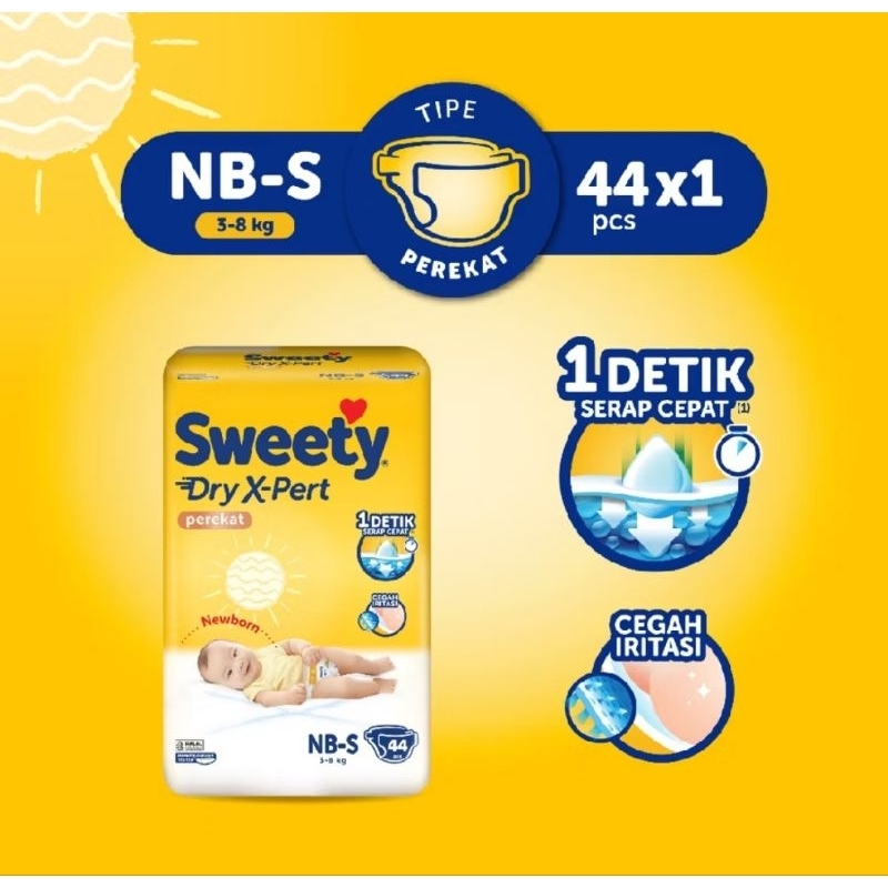 Sweety NB-S 44 popok pampers bayi newborn